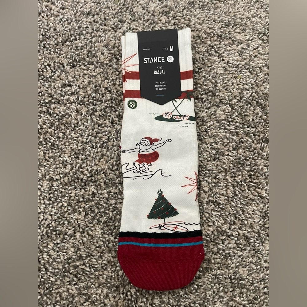 NWT Youth Kid’s Stance Christmas Socks Santa in Hawaii Size M 11-2